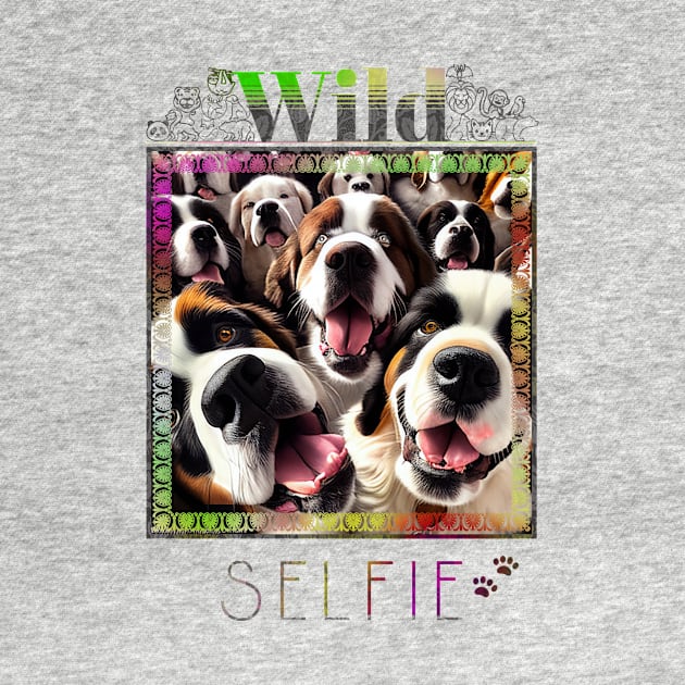 Dog Saint Bernard Wild Nature Funny Happy Humor Photo Selfie by Cubebox